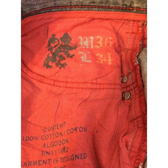 COOGI Mens Jeans Rainbow Stripe Embroidered Pockets Baggy Hip Hop Size 36 x 34 - Picture 11 of 14